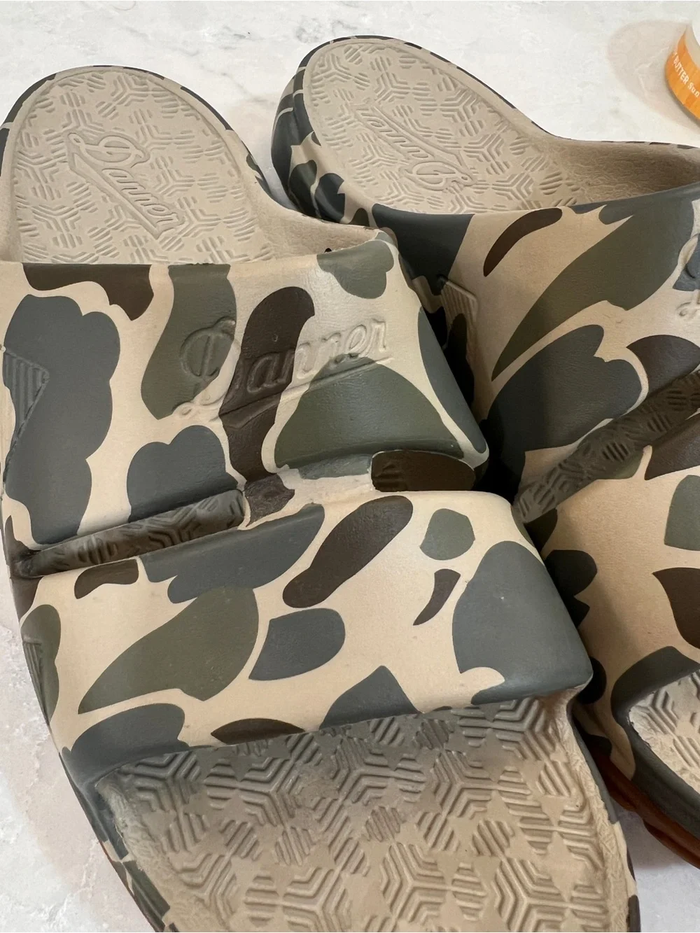 Danner Camouflage Clog Slides in Tan, Green & Brown